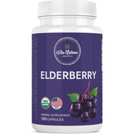 Elderberry Capsules 1000mg |   Organic herbal supplements |   120 capsules SHPW M9NA