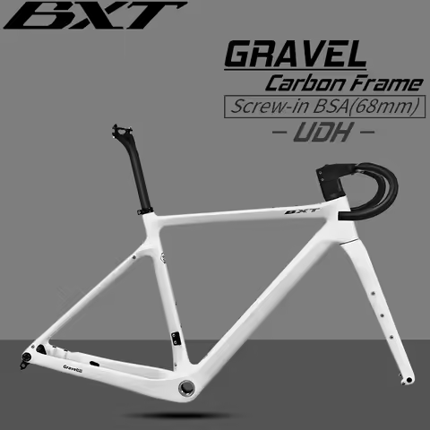 BXT Disc Brake Carbon Gravel Bike Frame 700C/27.5er Max Use 47C/2.1 Tire Carbon Gravel Bicycle Frame