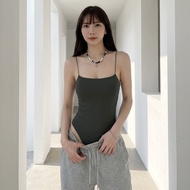 [Fee Next Day Delivery 8 Colors] Genuine Korean European American Thin Shoulder High Slit Bodysuit V