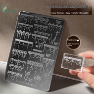 STHB Nail Art Stamping Template 1 Sheet sel Chain Element 14.5x9.5cm Durable Nail Print Plate for DI