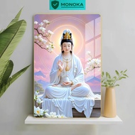 Avalokiteśvara Bodhisattva Painting – High Quality Gold Border Wall Mirror | Monoka