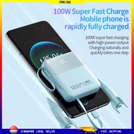 120W 20000mAH Fast Charging Power Bank Fast Charging Powerbank Mobile Power Bank Built-in 4 Cable