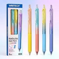 WRITECH Gel Pens Fine Point: 1.0mm Black Ink Retractable 4ct Smooth Writing with Aesthetic Gradient 