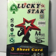 【1PACK=100SHEET ! ! !】LUCKY STAR A4 SIZE 3 SHEET CARD 160GSM 100S（LIGHT COLOUR / DARK COLOUR / CYBER