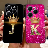 For Infinix Hot 40 Pro Case X6837 Luxury Crown Letters Cover Soft Silicone Phone Case For Infinix Ho