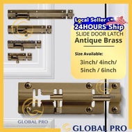 Premium Antique Brass Slide Door Latch Door Shutter Door Lock Window Lock Selak Pintu Kayu Rumah Solid Cast Brass Barrel