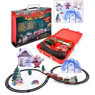 2020New Christmas Electric Rail Car Train Toy Children's Electric Toy Railway Train Set Racing Road Transportation Building Toys