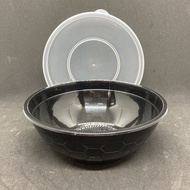 TP900 ( 900ml ) BLACK / White DISPOSABLE PLASTIC BOWL WITH LID [50pcs±] - TAGE T-900 T900  Bekas Man