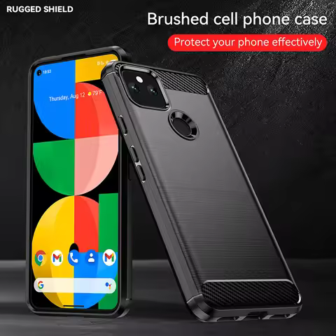 Carbon Fiber Soft Silicone Case For Google Pixel 5 6 7 Pro 6A 5A 12 13 13A 14 15 XL 15A 14A 4A Brush