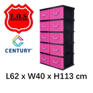EOS Shop Century Double 5 Tier Plastic Drawer / Cloth Cabinet / Storage Cabinet