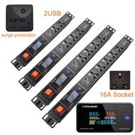 PDU cabinet with digital instrument power strip, 16A universal hole anti surge protection expansion 