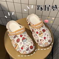 kasut rata wanita selipar Crocs Wanita Crocs Kasut Lubang Kasut Kek Comel Beruang selipar kasut luba