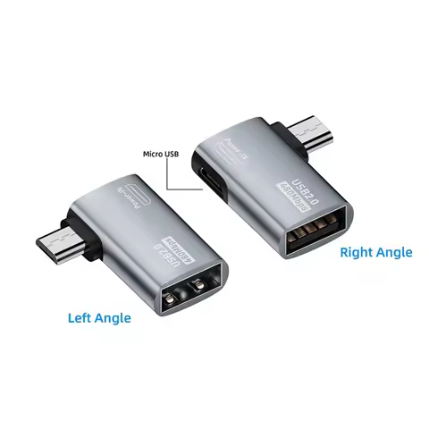2Pcs OTG Adapter for Fire TV Stick 90 Degree Left/Right Angle Micro-USB to USB OTG Adapter for Andro