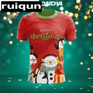 EvoNova new New Christmas T shirt Jersey Baju Family Clothing Microfiber T-shirt Sukan Round Neck Me