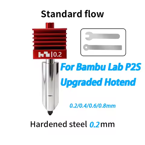 For Bambu Lab P2S Upgraded Hotend 0.2/0.4/0.6/0.8mm Hardened steel nozzle Replace Hot End Bambulab H