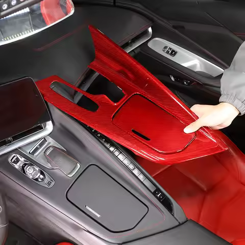 Real Carbon Fiber For Corvette C8 Coupe Z51 2020-2022 Car Center Control Gear Shift Panel Frame Cove