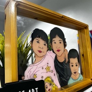 Acrylic Painting with wood frame | Family Glass Art painting 🔥🔥