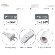 Hanging Light Socket with Cord - Extension Hanging Lantern Cord Cable - Lamp Cord with Switch E26/E2