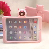 For iPad 2 3 4 9.7 6th 5th Air Pro Mini Cute Cartoon Soft Silicone Stand Kids Safe Shockproof Tablet Case Cover