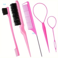 5pcs Pink H Styling Dyeing Kit for Women Includes染发套装