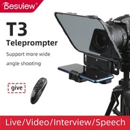 Desview T2 T3 Teleprompter โทรศัพท์ DSLR บันทึก Teleprompter แบบพกพา Teleprompter สำหรับแท็บเล็ตขนาด