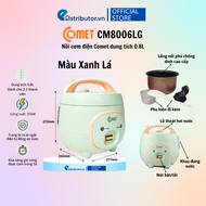 Nồi Cơm Điện Comet CM8006 (Dung tích 0.8L) - Hàng Chính hãng - Bảo Hành 12 Tháng