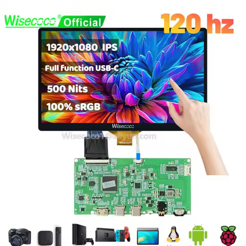 Wisecoco 7 Inch 120HZ IPS Display 1920x1080 Touch Screen For Raspberry Pi 5 Portable Handheld Gaming