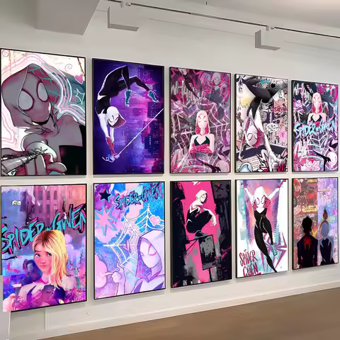 Cool Girl G-Gwen Stacy Poster Self-adhesive Art Waterproof Paper Sticker Coffee House Bar Room Wall