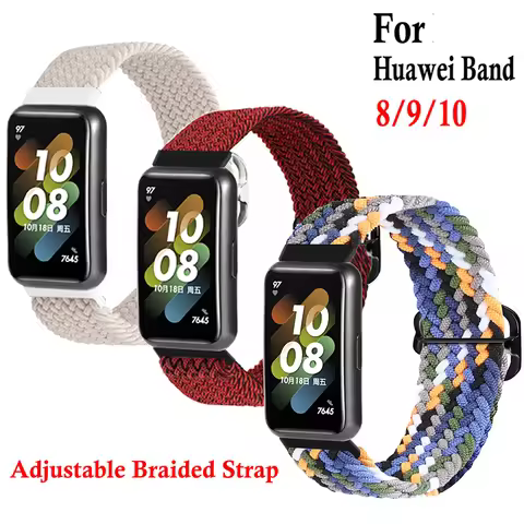 Nylon Braided Strap For Huawei Band 8 9 10 Sport Replacement Bracelet Belt For Huawei Band 8 9 10 Wr