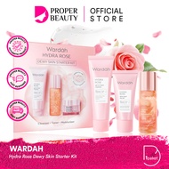 WARDAH Hydra Rose Dewy Skin Starter Kit Indonesia Travel Size Package/ Gel To Foam Cleanser 100ml Pe