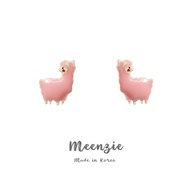 S925 Petite Pink Alpaca Earring • Stud Earring