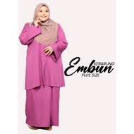 Baju Kebarung Embun Plus Size HASNURI Moden/Standard/Minimal/Simple/Plain/Mesra Wuduk/Menyusu/Span/Dat/Leher V