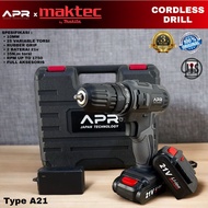 MAKTEC BOR BATERAI CORDLESS 21V 10MM APR JAPAN BOR BESI KAYU TEMBOK SEKRUP