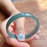 冰種藍水雪花棉翡翠手鐲 | 16圍 | 天然A貨翡翠 |  送禮