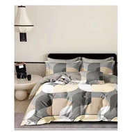 (KAIN SAHAJA) Kain Cotton Cadar Bidang 92" / Geometric 100 Cotton Twill Hypoallergenic Designer Bedd
