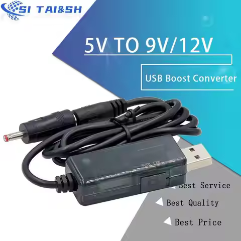 USB Boost Converter DC 5V to 9V 12V USB Step-up Converter Cable + 3.5x1.35mm Connecter For Power Sup