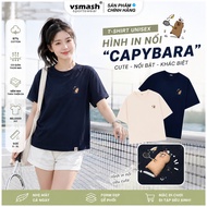 Vsmash Sportwear Unisex Badminton T-shirt – FLOATING PRINT "CAPYPARA" – Soft, Breathable, Absorbent 