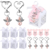 [Gongjing] 24 Sets Baby Shower Favors Including Cute Angel Keychains, Favor Boxes And Thank You Card