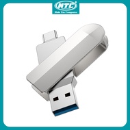 USB 3.0 OTG Hoco UD10 Wise 16GB / 32GB / 64GB / 128GB cổng TypeC và USB 3.0 - Vỏ kim loại (Bạc) - Nh