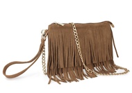 Fringe Cross Body Bag Womens Small Shoulder Bag Top Zip Wristlet
