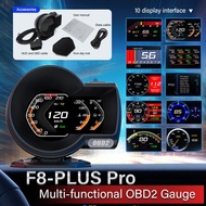 NEW 100%✅F8 PLUS PRO GPS HUD meter digital Gauge Meter OBD+GPS Dual System Head Up Display OBD2 Mete