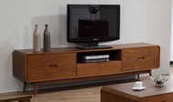 6.5 Feet Solid Wood Veneer TV Cabinet