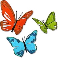 Sizzix Thinlits Die Set 3PK Brushstroke Butterflies by Tim Holtz | 665848 |Chapter 2 2022, Multicolo
