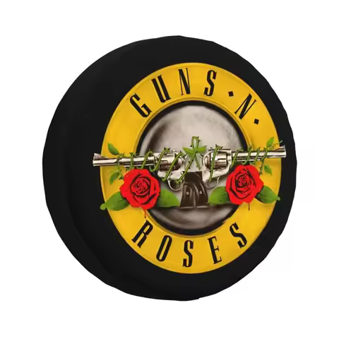 Guns N Roses Logo Tire Cover 4WD 4x4 Trailer Heavy Metal Spare Wheel Protector for Jeep Toyota Mitsu