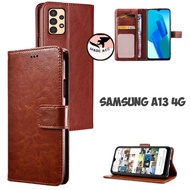 SAMSUNG A13 4G casing wallet flip cover leather case premium leather