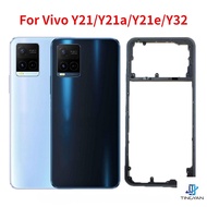 6.51 inch For Vivo Y21 Y21a Y21e Y32 Battery Cover+Middle Frame Rear Door Housing Case with Camera l