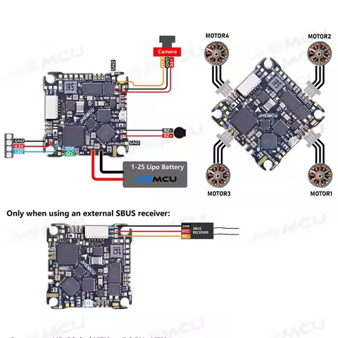 JHEMCU G474ELRS/GHG474AIO Flight Control Built-in 2.4G Receiver ICM42688-P OSD 8MB Black Box for RC 