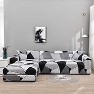 L-Shaped Sofa Cover,Big Elasticity for Living Room Couch Cover Corner Sectional L Shape Sofa-3_3-Seat_and_3-Seat,CoversPolyester Fabric Sofa Slipcovers