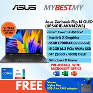 Asus Zenbook Flip 14 OLED  UP5401E-AKN142WS Laptop (i7-1165G7/ 16GB RAM/ 512GB M.2/14" OLED touch 90