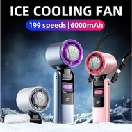 6000mAh Fan Rechargeable Strong100 Gear Wind Speed Electric Fan Digital Display Adjustable Turbo Por
